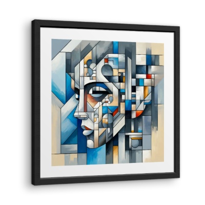 Volto Cubista in Geometrie Astratte - Stampe su Tela