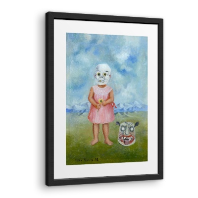 Girl with Death Mask (Niña con máscara de calavera) - Canvas Prints