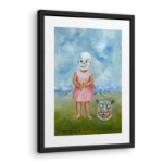 Girl with Death Mask (Niña con máscara de calavera) - Canvas Prints