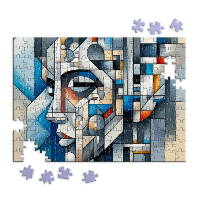 Volto Cubista in Geometrie Astratte - Stampe su Tela