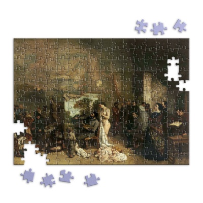 L'atelier dell'artista, una vera allegoria che riassume sette anni della mia vita artistica e morale - Stampe su Tela