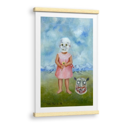Girl with Death Mask (Niña con máscara de calavera) - Canvas Prints