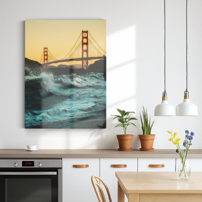 Golden Gate Bridge - Waves - Stampe su Tela