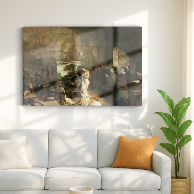 L'atelier dell'artista, una vera allegoria che riassume sette anni della mia vita artistica e morale - Stampe su Tela