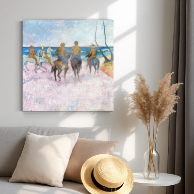 Cavalieri sulla spiaggia - Stampe su Tela