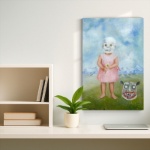 Girl with Death Mask (Niña con máscara de calavera) - Canvas Prints