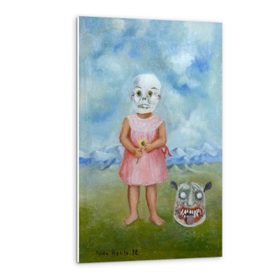 Girl with Death Mask (Niña con máscara de calavera) - Canvas Prints