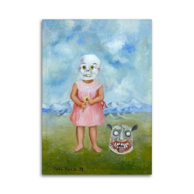 Girl with Death Mask (Niña con máscara de calavera) - Canvas Prints