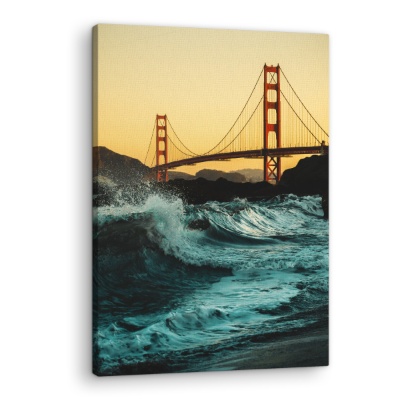 Golden Gate Bridge - Waves - Stampe su Tela