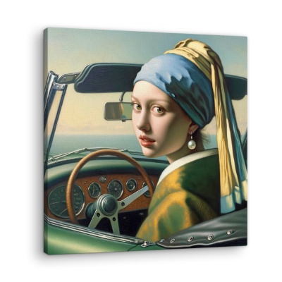 Ragazza con l'Orecchino di Perla al Volante - Stampe su Tela