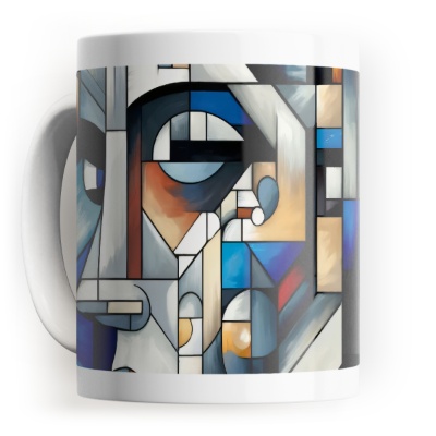 Volto Cubista in Geometrie Astratte - Stampe su Tela