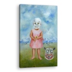 Girl with Death Mask (Niña con máscara de calavera) - Canvas Prints