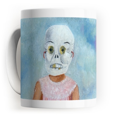 Girl with Death Mask (Niña con máscara de calavera) - Canvas Prints
